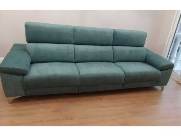 sofa lineal verde tres asientos