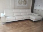sofa chaise longue piel blanca